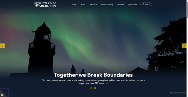 Security scan screenshot of https://www.abdn.ac.uk/