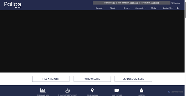 Security scan screenshot of https://kcpolice.org/