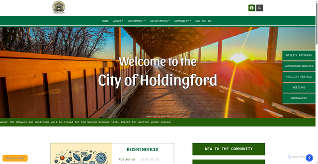 Security scan screenshot of https://holdingford.gov/