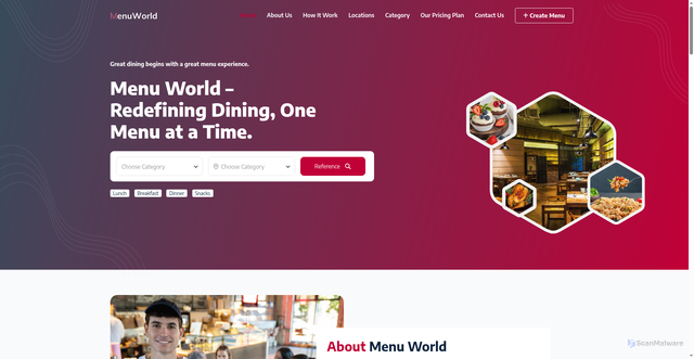 Security scan screenshot of https://menu-world.com