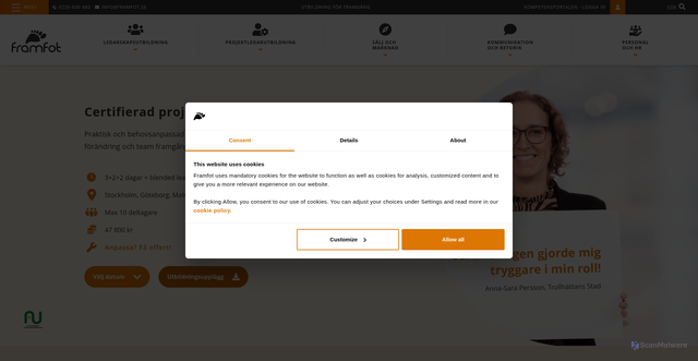 Security scan screenshot of https://r.nl.framfot.se/mk/cl/f/sh/7nVU1aA2ng9SOvajDPpLyZtd0Tazww6/KuQDVxX6td2D