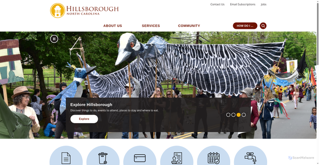 Security scan screenshot of https://www.hillsboroughnc.gov/
