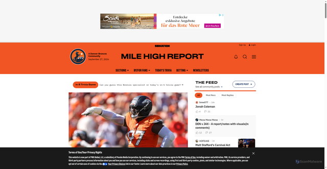 Security scan screenshot of https://milehighreport.com