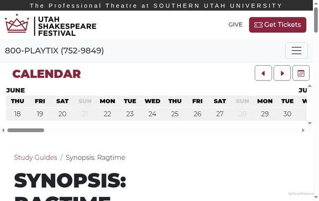 Security scan screenshot of https://www.bard.org/study-guides/synopsis-ragtime/