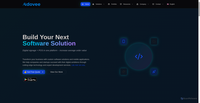 Security scan screenshot of https://adovee.se