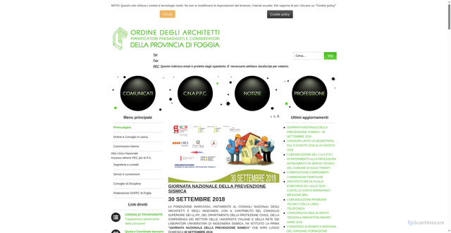 Security scan screenshot of https://www.oappcfoggia.it