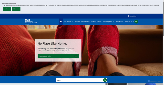 Security scan screenshot of https://www.nuh.nhs.uk/