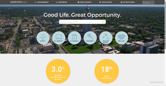 Security scan screenshot of https://www.ne.gov/