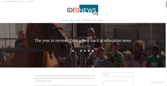 Security scan screenshot of https://www.idahoednews.org/top-news/the-year-in-review-take-a-look-back-at-education-news/