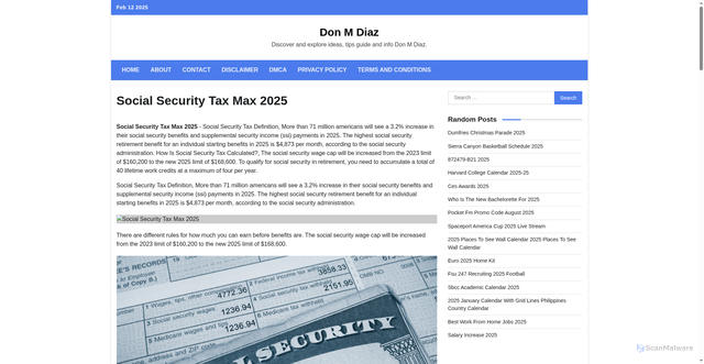 Security scan screenshot of https://donmdiazm.pages.dev/bmasg-social-security-tax-max-2025-hvksv/