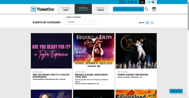 Security scan screenshot of https://www.ticketstaronline.com/events/category/concert