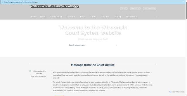 Security scan screenshot of https://www.wicourts.gov/