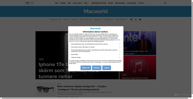 Security scan screenshot of https://www.macworld.se/