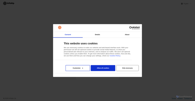 Security scan screenshot of https://portal2.infobip.com