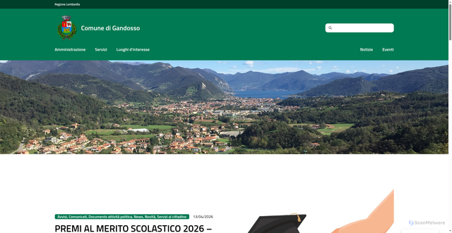 Security scan screenshot of https://www.comune.gandosso.bg.it