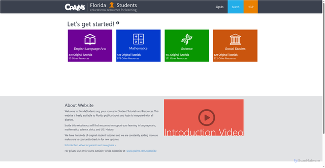 Security scan screenshot of https://floridastudents.org