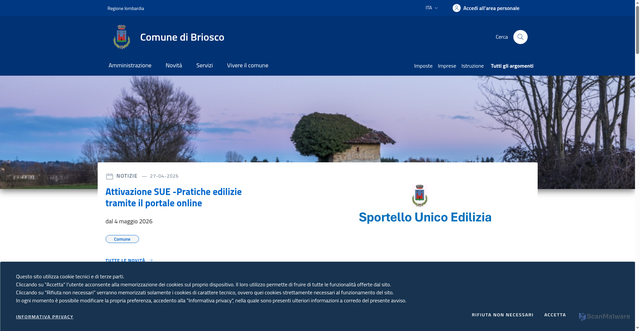 Security scan screenshot of https://www.comune.briosco.mb.it