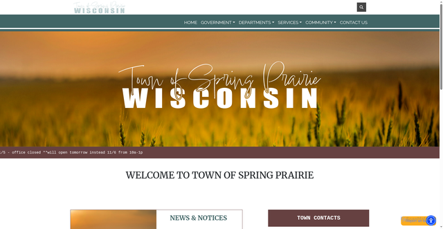 Security scan screenshot of https://townofspringprairiewi.gov/