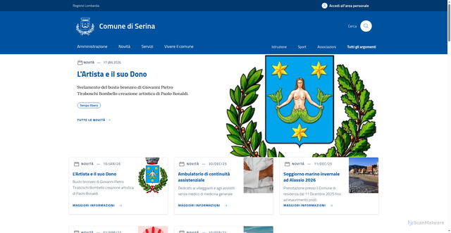 Security scan screenshot of https://www.comune.serina.bg.it/home/index.html