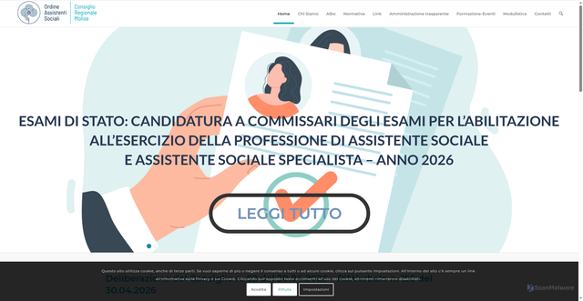 Security scan screenshot of https://www.oasmolise.it