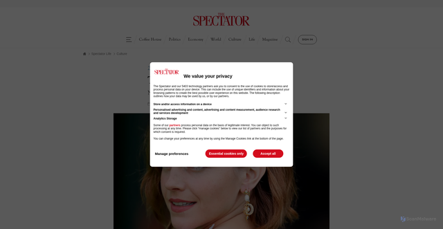 Security scan screenshot of https://www.spectator.co.uk/article/the-banality-of-emma-watson/