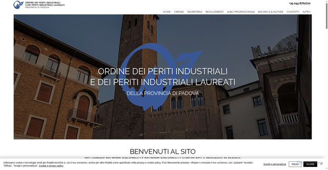 Security scan screenshot of https://www.perindpadova.it/