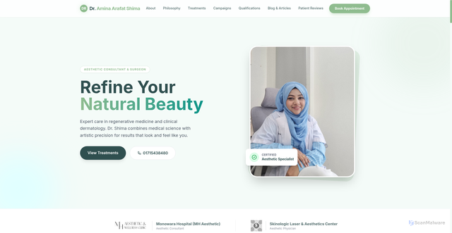 Security scan screenshot of https://draminaarafatshima.com/