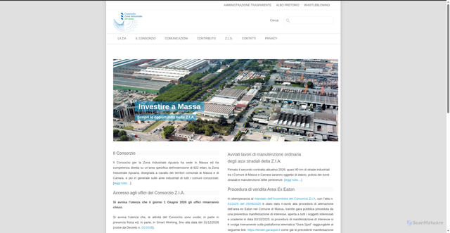 Security scan screenshot of https://www.consorzio.zia.ms.it