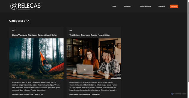 Security scan screenshot of https://relecas.com/category/vfx/
