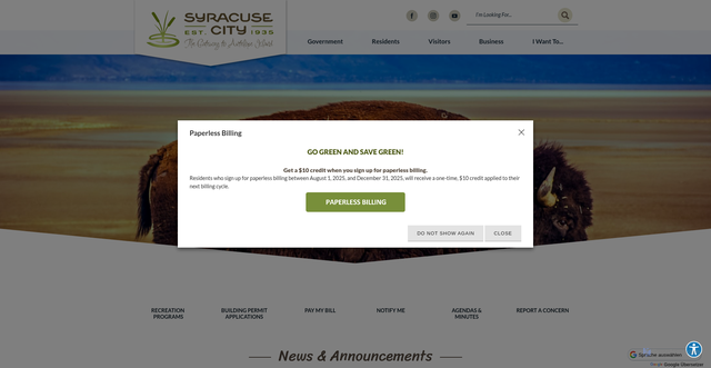 Security scan screenshot of https://syracuseut.gov/