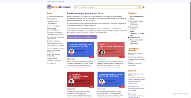 Security scan screenshot of https://video.consultant.ru