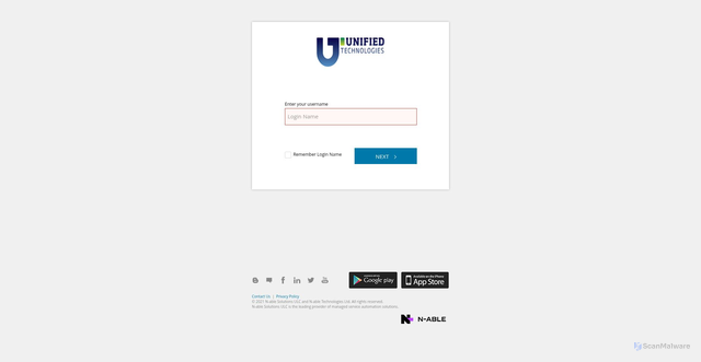 Security scan screenshot of https://nable.unifiedtech.com