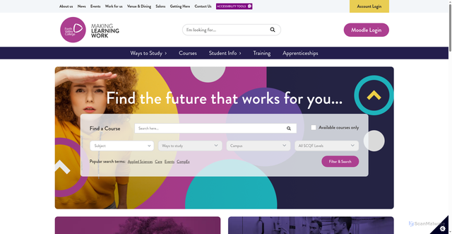 Security scan screenshot of https://www.forthvalley.ac.uk/