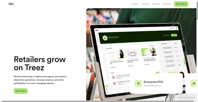 Security scan screenshot of https://treez.io