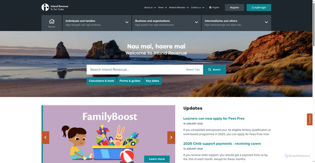 Security scan screenshot of https://www.ird.govt.nz/