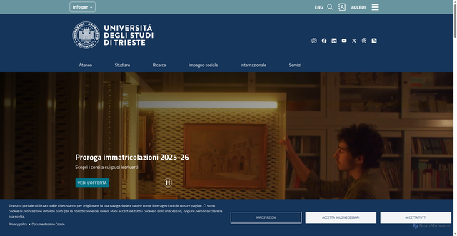 Security scan screenshot of https://portale.units.it/it