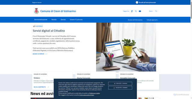 Security scan screenshot of https://www.comune.cisondivalmarino.tv.it