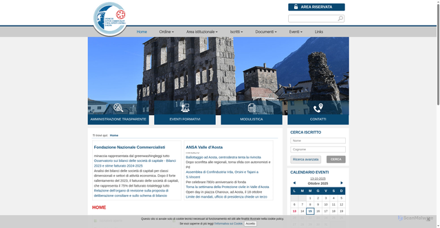 Security scan screenshot of https://www.odcec.aosta.it/