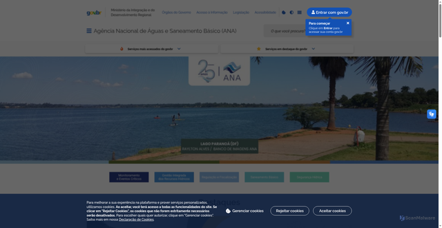 Security scan screenshot of https://www.gov.br/ana/pt-br