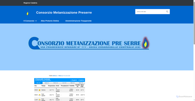 Security scan screenshot of https://www.consorziopreserre.it/