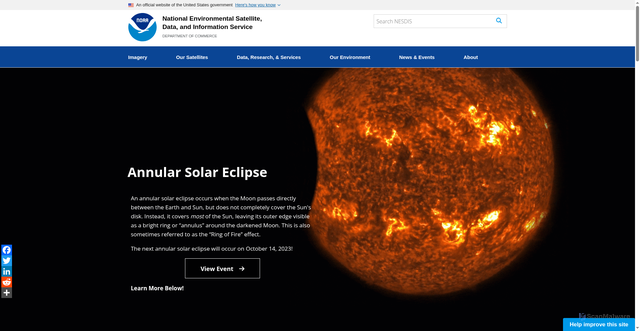 Security scan screenshot of https://www.nesdis.noaa.gov/annular-solar-eclipse