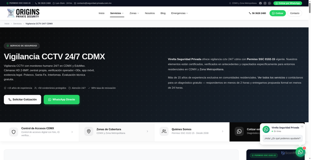 Security scan screenshot of https://seguridad-privada-web.pages.dev/servicios/vigilancia-remota-cctv