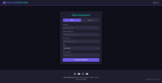 Security scan screenshot of https://apexesports2026-tnbb92jdho.edgeone.app/