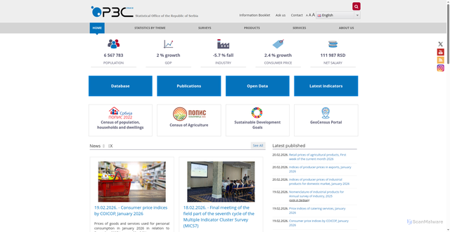 Security scan screenshot of https://www.stat.gov.rs/en-us/