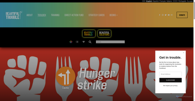 Security scan screenshot of https://beautifultrouble.org/toolbox/tool/hunger-strike