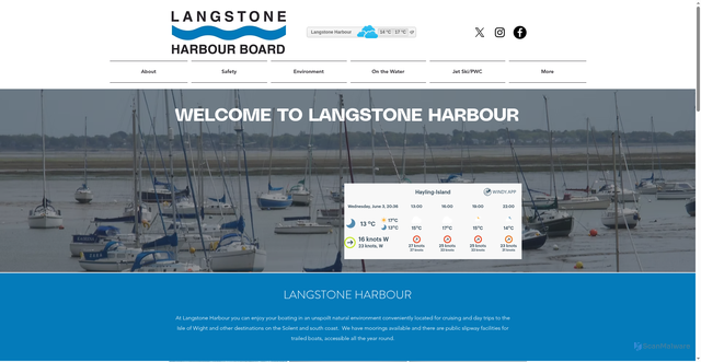 Security scan screenshot of http://www.langstoneharbour.org.uk