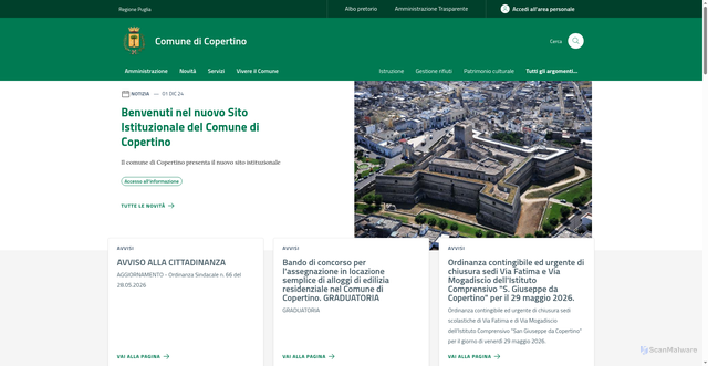 Security scan screenshot of https://www.comune.copertino.le.it