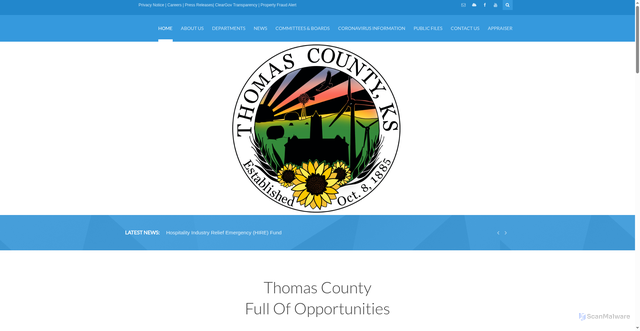 Security scan screenshot of https://thomascountyks.gov/