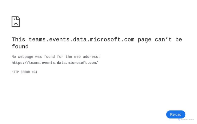 Security scan screenshot of https://teams.events.data.microsoft.com/