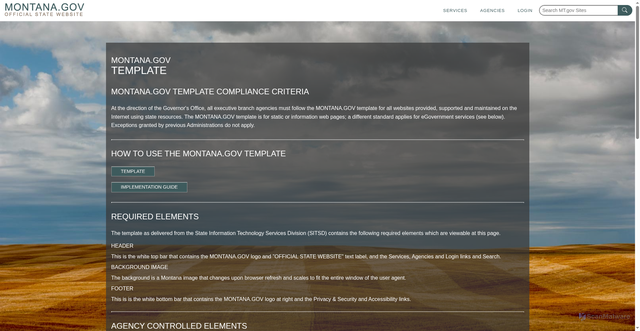 Security scan screenshot of https://template.mt.gov
